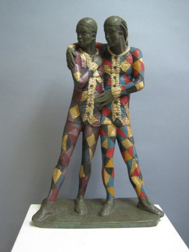 Scultura intitolato "Gli attori" da Paolo Camporese, Opera d'arte originale, Terracotta