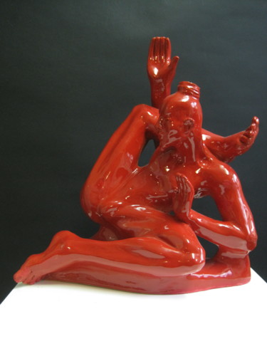 Skulptur mit dem Titel "Yoga" von Paolo Camporese, Original-Kunstwerk, Keramik