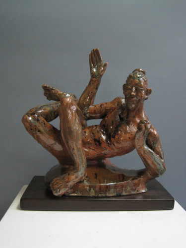 Sculpture titled "yoga 2" by Paolo Camporese, Original Artwork, Ceramics