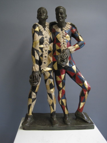 Sculptuur getiteld "Gli attori 2021" door Paolo Camporese, Origineel Kunstwerk, Terra cotta