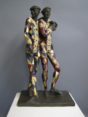 Скульптура под названием "The Actors" - Paolo Camporese, Подлинное произведение искусства, Терракота