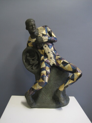 Sculptuur getiteld "A cavallo del mirmi…" door Paolo Camporese, Origineel Kunstwerk, Terra cotta