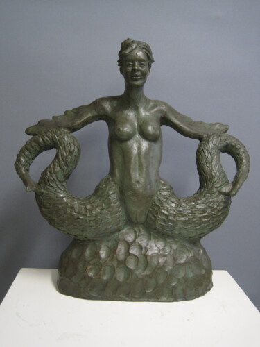 Sculpture titled "Melusina Orfea" by Paolo Camporese, Original Artwork, Terra cotta