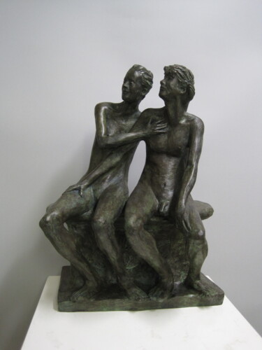 Sculpture titled "La notte delle stel…" by Paolo Camporese, Original Artwork, Terra cotta