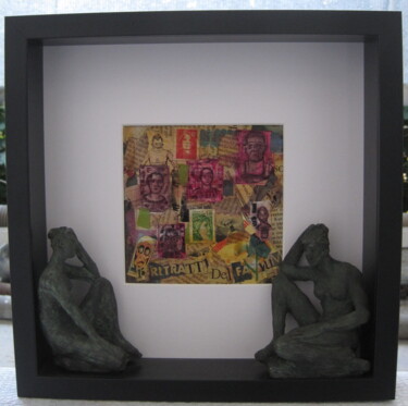 Sculpture intitulée "I ritratti del Fayy…" par Paolo Camporese, Œuvre d'art originale, Terre cuite Monté sur Autre panneau r…
