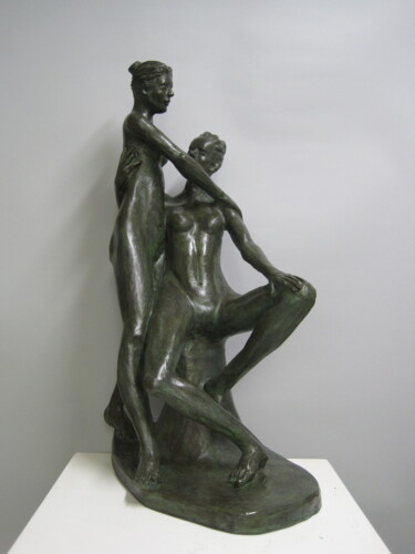 Sculptuur getiteld "Le bagnanti" door Paolo Camporese, Origineel Kunstwerk, Terra cotta