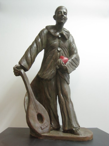Rzeźba zatytułowany „Ho suonato con il c…” autorstwa Paolo Camporese, Oryginalna praca, Terakota