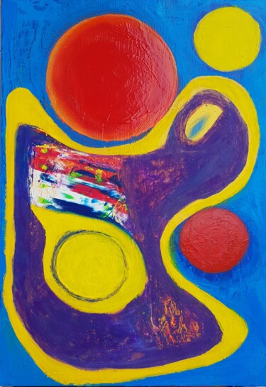 Painting titled "Noche de baili. Tri…" by Paolo Cantù Gentili, Original Artwork, Acrylic Mounted on Wood Stretcher frame