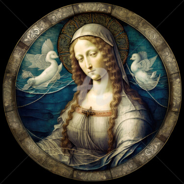 Digitale Kunst getiteld "The Virgin Of The W…" door Paolo Chiuchiolo, Origineel Kunstwerk, AI gegenereerde afbeelding