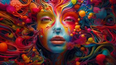 Arts numériques intitulée "Colorful Fantasy Wo…" par Paolo Chiuchiolo, Œuvre d'art originale, Image générée par l'IA