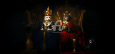 Arte digital titulada "The Throne Of Felin…" por Paolo Chiuchiolo, Obra de arte original, Imagen generada por IA