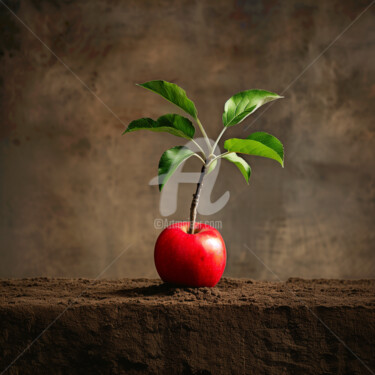 「The Plant Grows Fro…」というタイトルのデジタルアーツ Paolo Chiuchioloによって, オリジナルのアートワーク, AI生成画像