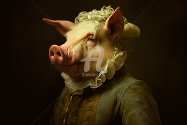 Digital Arts titled "Lord Oink" by Paolo Chiuchiolo, Original Artwork, AI generated image