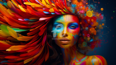 Цифровое искусство под названием "The Woman's Colors" - Paolo Chiuchiolo, Подлинное произведение искусства, Изображение, сге…