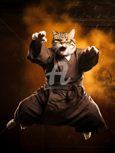 Digital Arts titled "The Feline Fury Ult…" by Paolo Chiuchiolo, Original Artwork, AI generated image