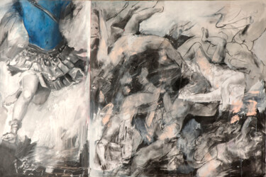 Pittura intitolato "La caduta" da Paolo Damiani, Opera d'arte originale, Olio