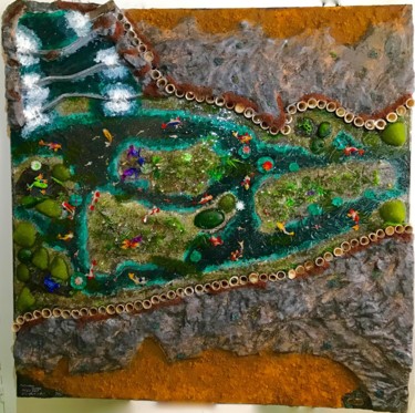 Painting titled "Japanese Garden 120…" by Paolo Orlando, Original Artwork, Acrylic