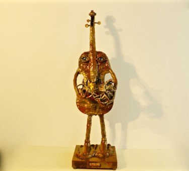 Skulptur mit dem Titel "Paganini Collection…" von Paolo Orlando, Original-Kunstwerk, Holz