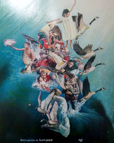 Pintura titulada "Balenando in burras…" por Qp, Obra de arte original, Oleo