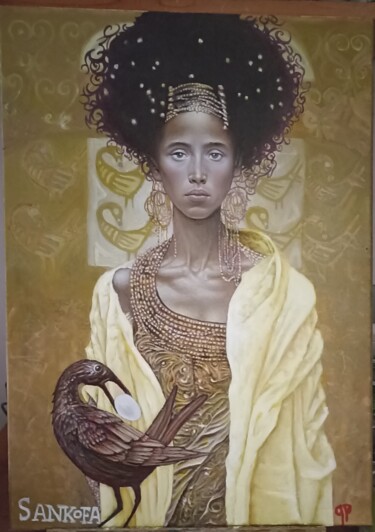 Painting titled "Sankofa" by Qp, Original Artwork, Oil