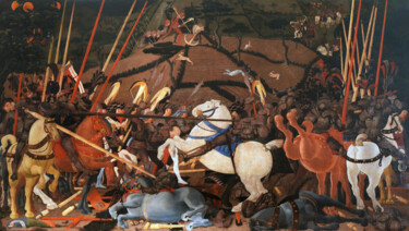 Malarstwo zatytułowany „Battle of San Romano” autorstwa Paolo Uccello, Oryginalna praca, Tempera