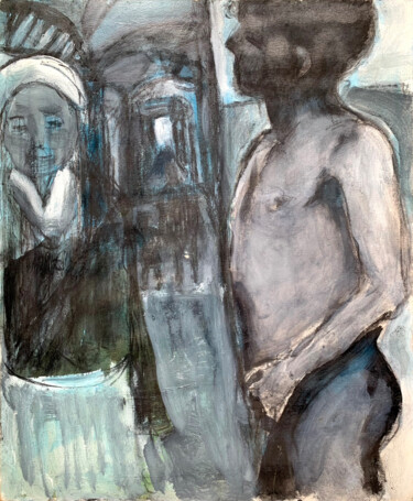 Pintura titulada "Storie di Genova" por Paolo Amoretti, Obra de arte original, Carbón Montado en Bastidor de camilla de made…