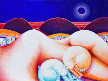 Painting titled "Alba rossa" by Paolo Lazzerini, Original Artwork, Acrylic