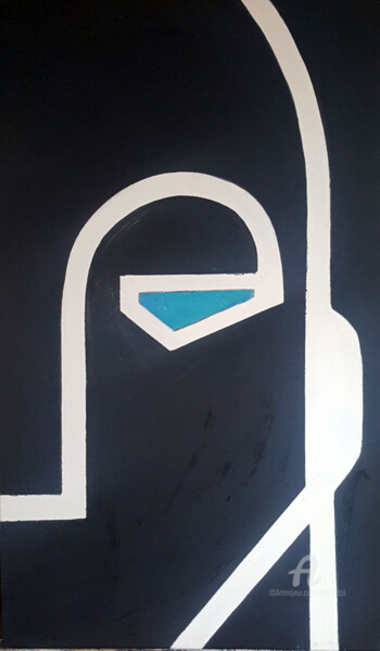 "Blue" başlıklı Tablo Paolo Rizzi tarafından, Orijinal sanat, Petrol Ahşap Sedye çerçevesi üzerine monte edilmiş