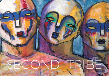 Druckgrafik mit dem Titel "SECOND TRIBE I" von Paolo Rizzi, Original-Kunstwerk, Digitaldruck