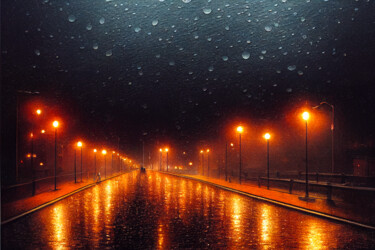 Arte digitale intitolato "Warm rain" da Paolo Volante, Opera d'arte originale, Pittura digitale