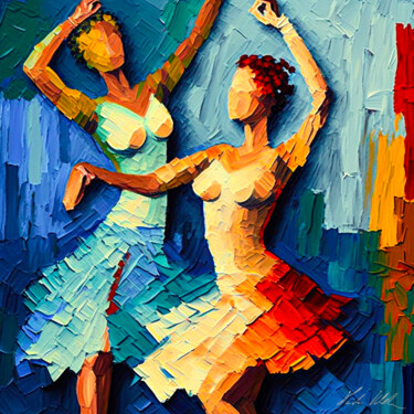 Arte digitale intitolato "Materic Dancers" da Paolo Volante, Opera d'arte originale, Pittura digitale