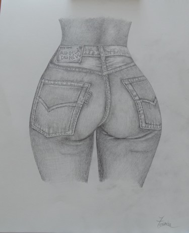 Drawing titled "Jean's" by Zeuxiss, Original Artwork, Pencil
