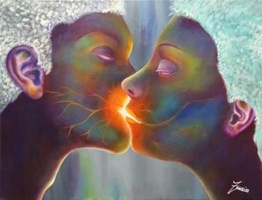 Peinture intitulée "Fusion" par Zeuxiss, Œuvre d'art originale, Acrylique