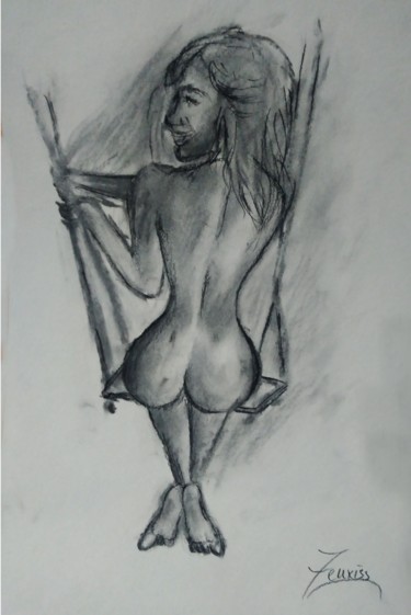 Drawing titled "Croquis CV04" by Zeuxiss, Original Artwork, Charcoal