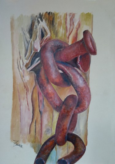 Chaîne Peinture intitulée "Chaîne" par Zeuxiss, Œuvre d'art originale, Huile
