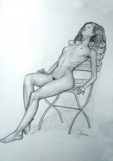 Drawing titled "Offrande à Surya" by Zeuxiss, Original Artwork, Graphite