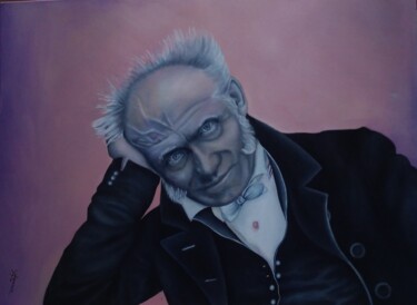 Malerei mit dem Titel "Arthur Schopenhauer" von Zeuxiss, Original-Kunstwerk, Öl