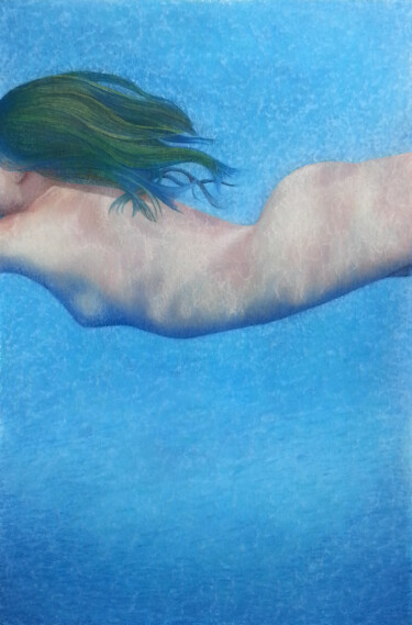 Desenho intitulada "Siren I" por Paolozzi, Obras de arte originais, Pastel