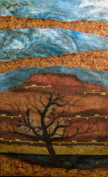 Pittura intitolato "la vecchia quercia" da Paolo Perelli, Opera d'arte originale, Olio