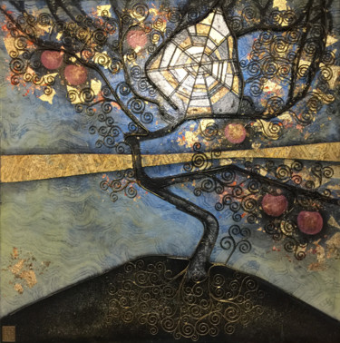 Pittura intitolato "ragnatela e pomi" da Paolo Perelli, Opera d'arte originale, Olio