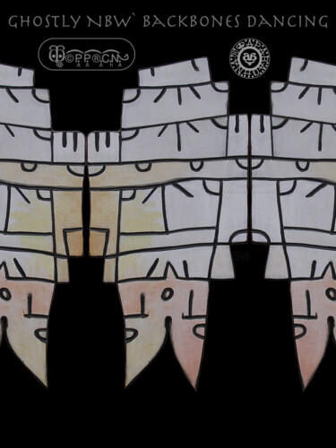 Escultura titulada "Ghostly Nbwè Backbo…" por Paparachna, Obra de arte original, Madera
