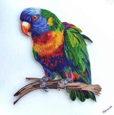 Sculpture intitulée "Exotic bird" par Paperpersonified Prasiddhi, Œuvre d'art originale, Papier