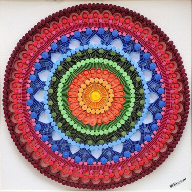 Escultura intitulada "Quilling Mandala" por Paperpersonified Prasiddhi, Obras de arte originais, Papel