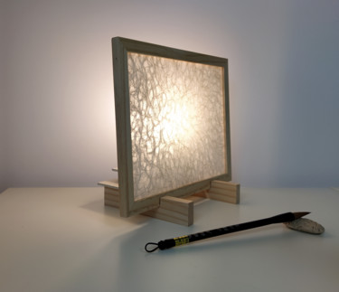 Design intitulée "Lampe Végétale." par Papiers D'Aurore, Œuvre d'art originale, Luminaire