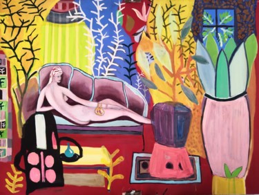 Картина под названием "Un atelier dans la…" - Papillon, Подлинное произведение искусства, Гуашь