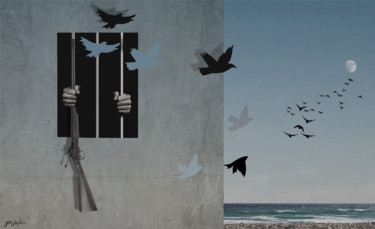 Arts numériques intitulée "Prison" par Gilles Papineau, Œuvre d'art originale, Travail numérique 2D