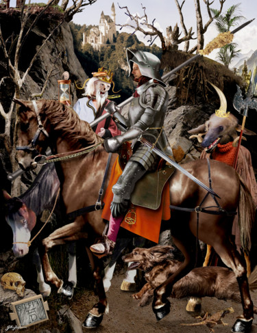 Arts numériques intitulée "Le cavalier la mort…" par Gilles Papineau, Œuvre d'art originale, Travail numérique 2D