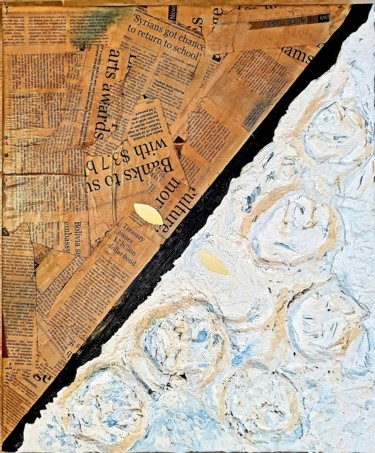 Pintura intitulada "Both sides of you" por Papoune, Obras de arte originais, Colagens