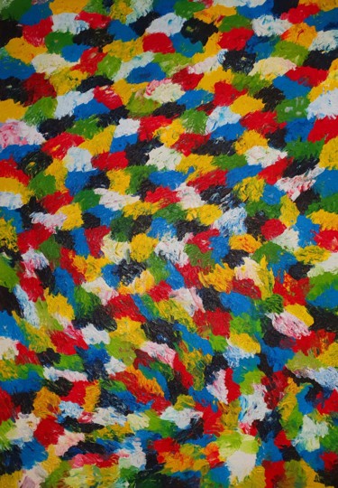 Peinture intitulée "Pensées de confinem…" par Papoune, Œuvre d'art originale, Huile