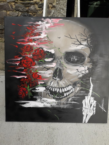 Malarstwo zatytułowany „Skull” autorstwa Herve Richard, Oryginalna praca, Akryl